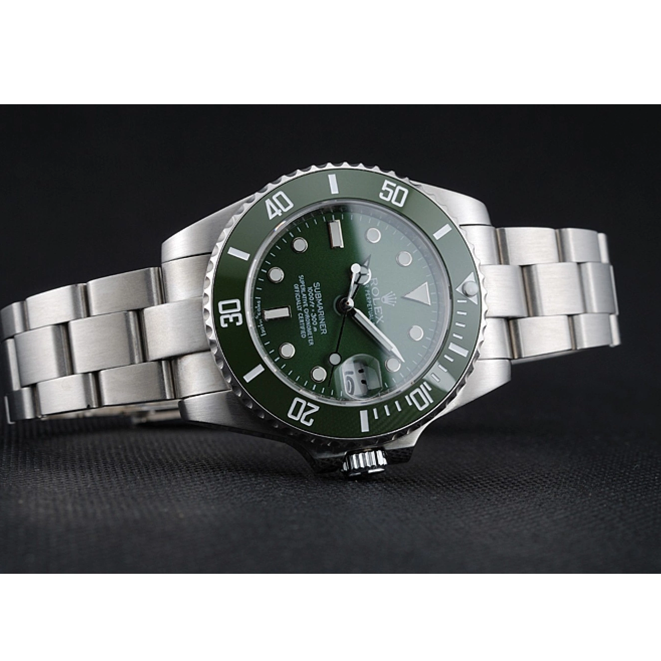 Good copy rolex watches 1454151 Green Steel Bracelet Dial Stainless Submariner Rolex 0524